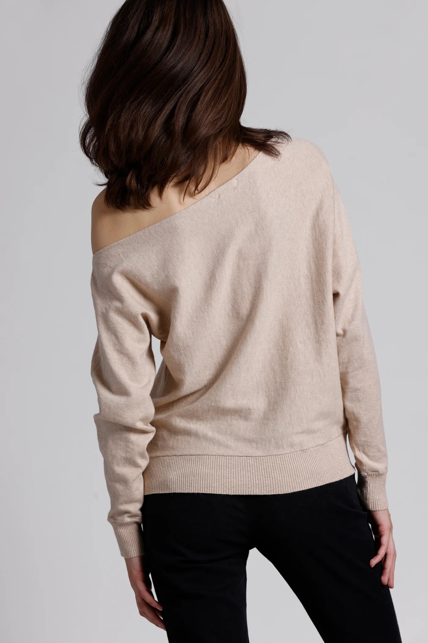 COTTON CASHMERE OFF THE SHOULDER TOP