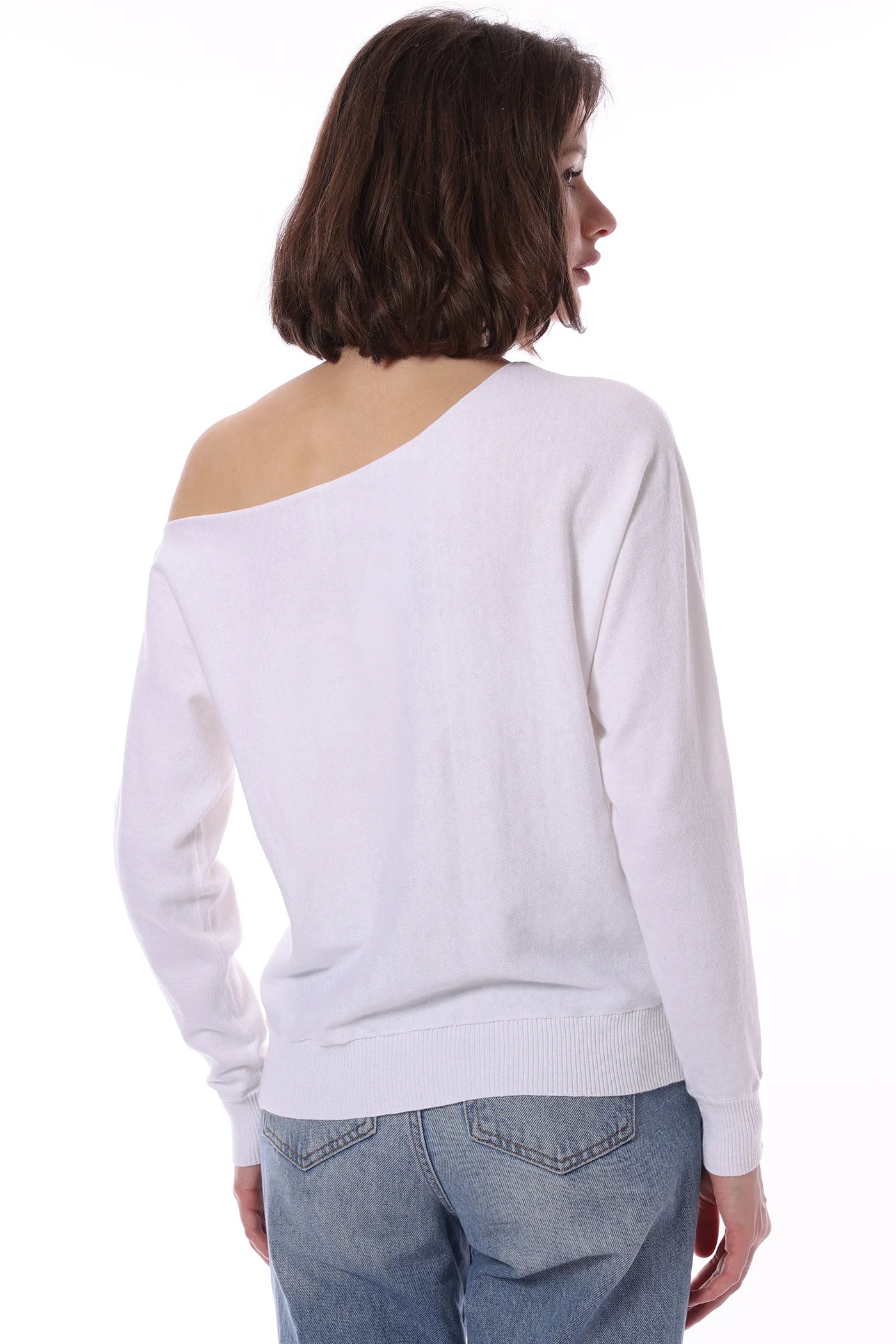 COTTON CASHMERE OFF THE SHOULDER TOP