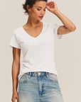 LILITH COTTON SLUB V-NECK TEE