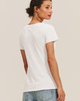LILITH COTTON SLUB V-NECK TEE