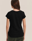 ODELIA COTTON SLUB SCOOP NECK TEE