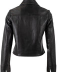 LEFEI RF SNAP FRONT BONDED LEATHER JACKET