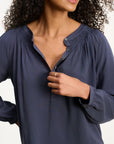 AURELIA SMOCKED YOKE RAYON CHALLIS BLOUSE