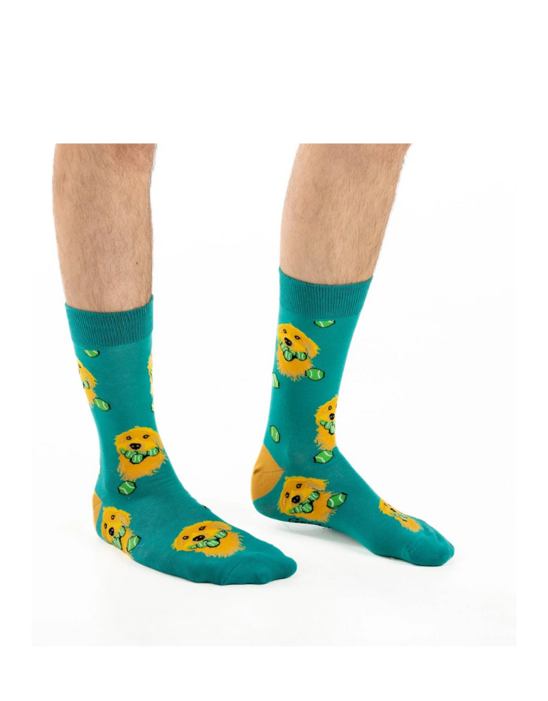 GOLDEN RETRIEVER WITH TENNIS BALLS SOCK