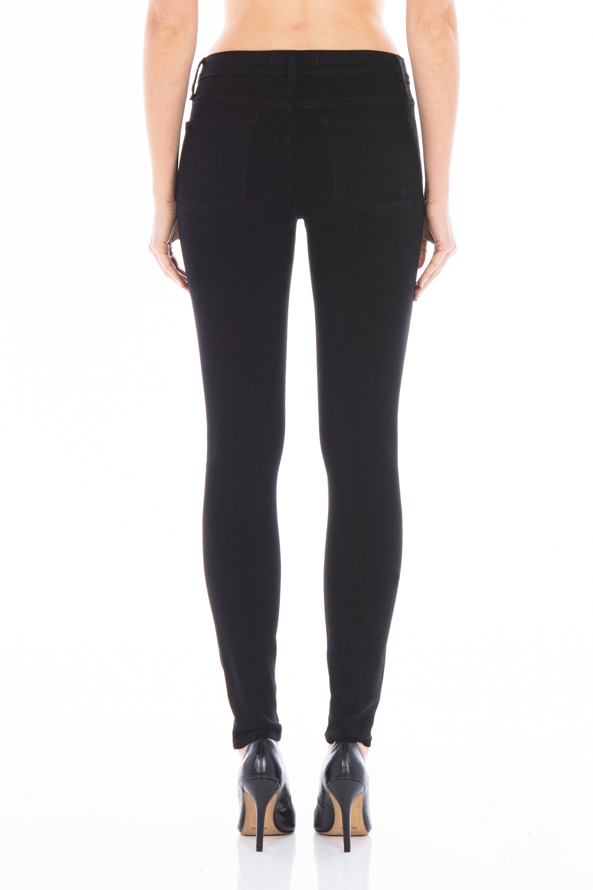 fidelity gwen high rise skinny in jett, back