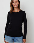 LIZ CITY SLUB CREW NECK LONG SLEEVE TEE