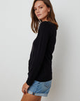 LIZ CITY SLUB CREW NECK LONG SLEEVE TEE