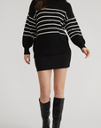 ELISE OVERSIZED STRIPE TURTLENECK SWEATER