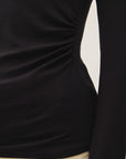 SHIRRED BOATNECK TOP