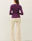 SHIRRED BOATNECK TOP
