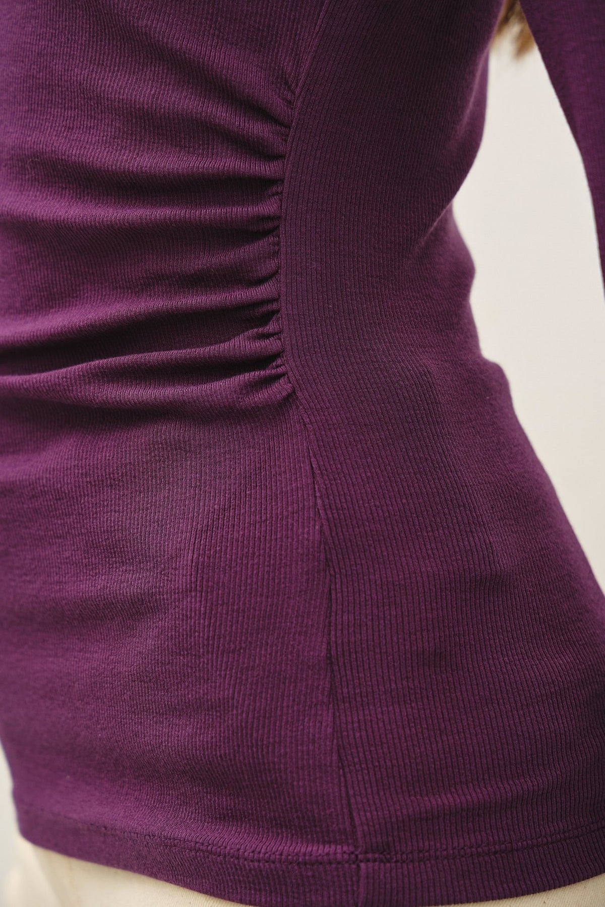 SHIRRED BOATNECK TOP