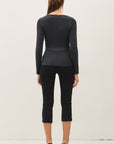 SHIRRED BOATNECK TOP