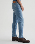 model wearing ag jeans dylan slim fit jean in 16 years el ray blue shown from the side