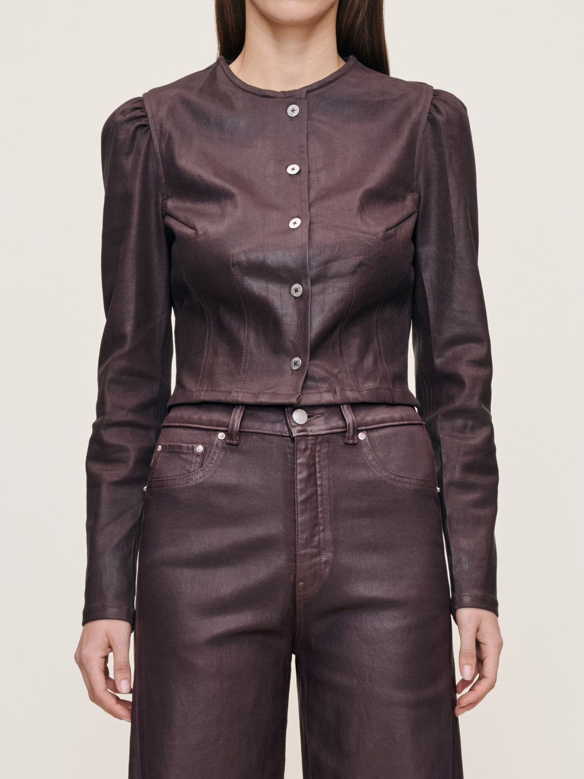 COCOA COATED SCULPTED TOP