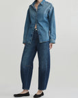MIRO HIGH-RISE BARREL IN OXFORD BLUE