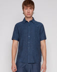 LINEN BLEND SHORT SLEEVE SHIRT