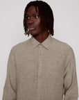 LINEN BLEND LONG SLEEVE SHIRT