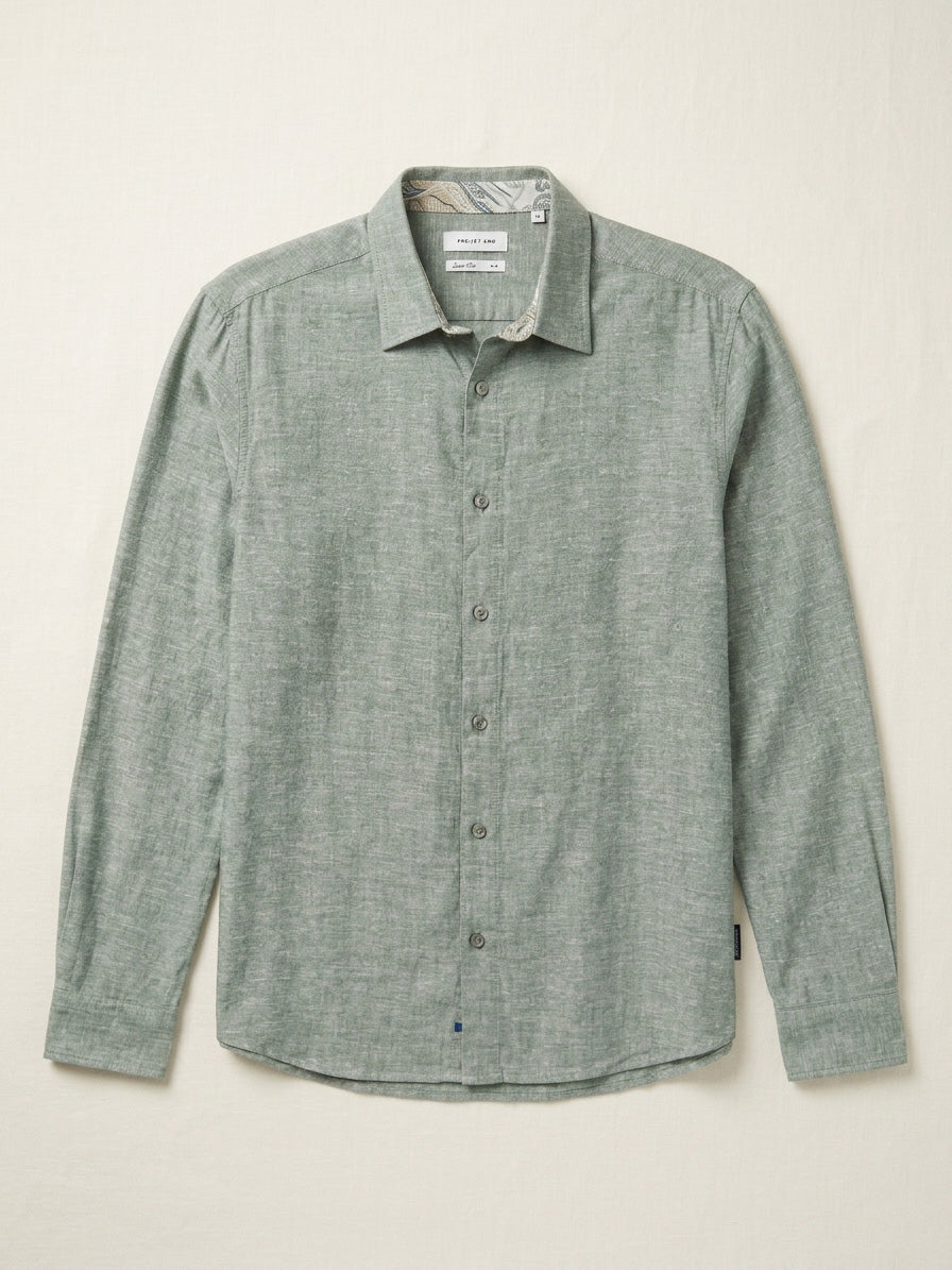 LINEN BLEND LONG SLEEVE SHIRT