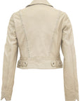 MARYN RF STUDDED LEATHER MOTO JACKET WITH BELT