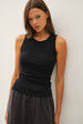 HIGH NECK RIBBED TANK