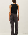 HIGH NECK RIBBED TANK