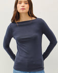 KNIT BOAT NECK TOP