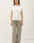 CUFFED SHORT SLEEVE TENCEL SHIRT