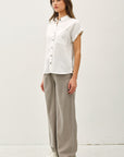 CUFFED SHORT SLEEVE TENCEL SHIRT