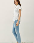 STRIPED ROLLED SHORT SLEEVE SHIRT