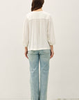SPLIT NECK PEASANT BLOUSE