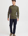 KRISTIAN RAGLAN RIB CREW NECK PULLOVER