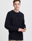 KARL CREW NECK STRUCTURED KNIT SWEATER