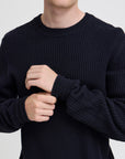 KARL CREW NECK STRUCTURED KNIT SWEATER