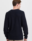 KARL CREW NECK STRUCTURED KNIT SWEATER