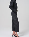 MARCELLE LOW SLUNG CARGO IN WASHED BLACK