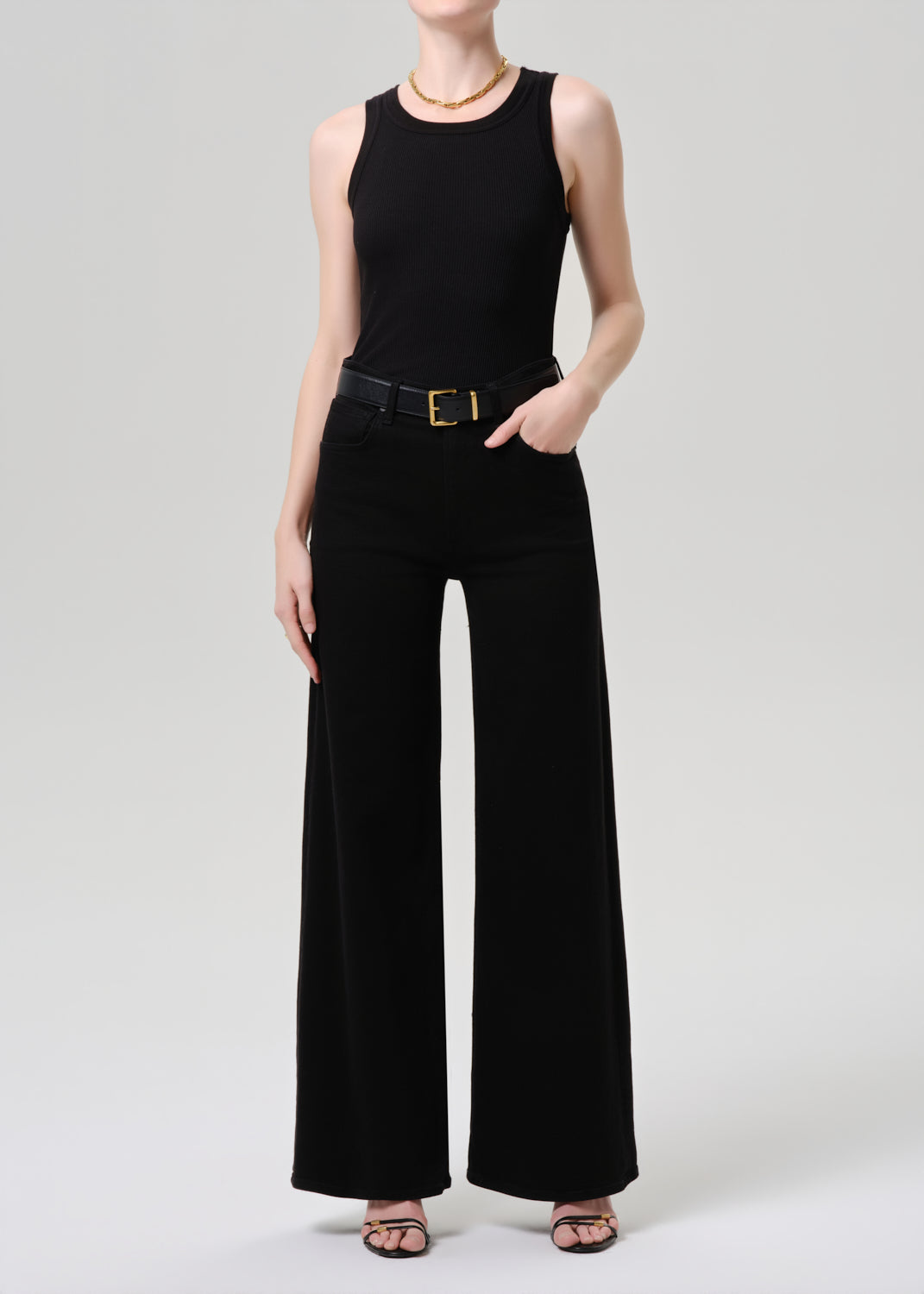 LYRA WIDE LEG LONG IN PLUSH BLACK 32"