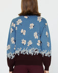 FALLING FLOWERS COLOUR BLOCK SWEATER