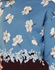 FALLING FLOWERS COLOUR BLOCK SWEATER