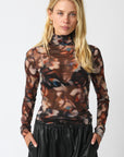 PRINTED MESH TURTLENECK