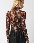 PRINTED MESH TURTLENECK