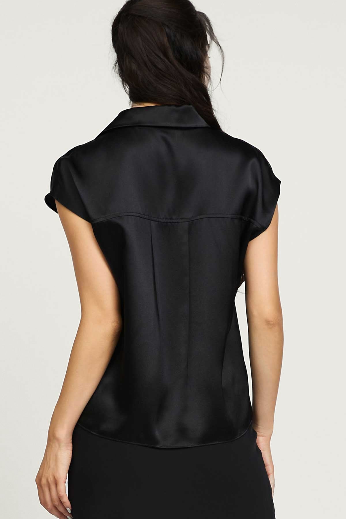 SILK CAP SLEEVE BLOUSE