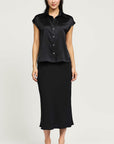 SILK CAP SLEEVE BLOUSE