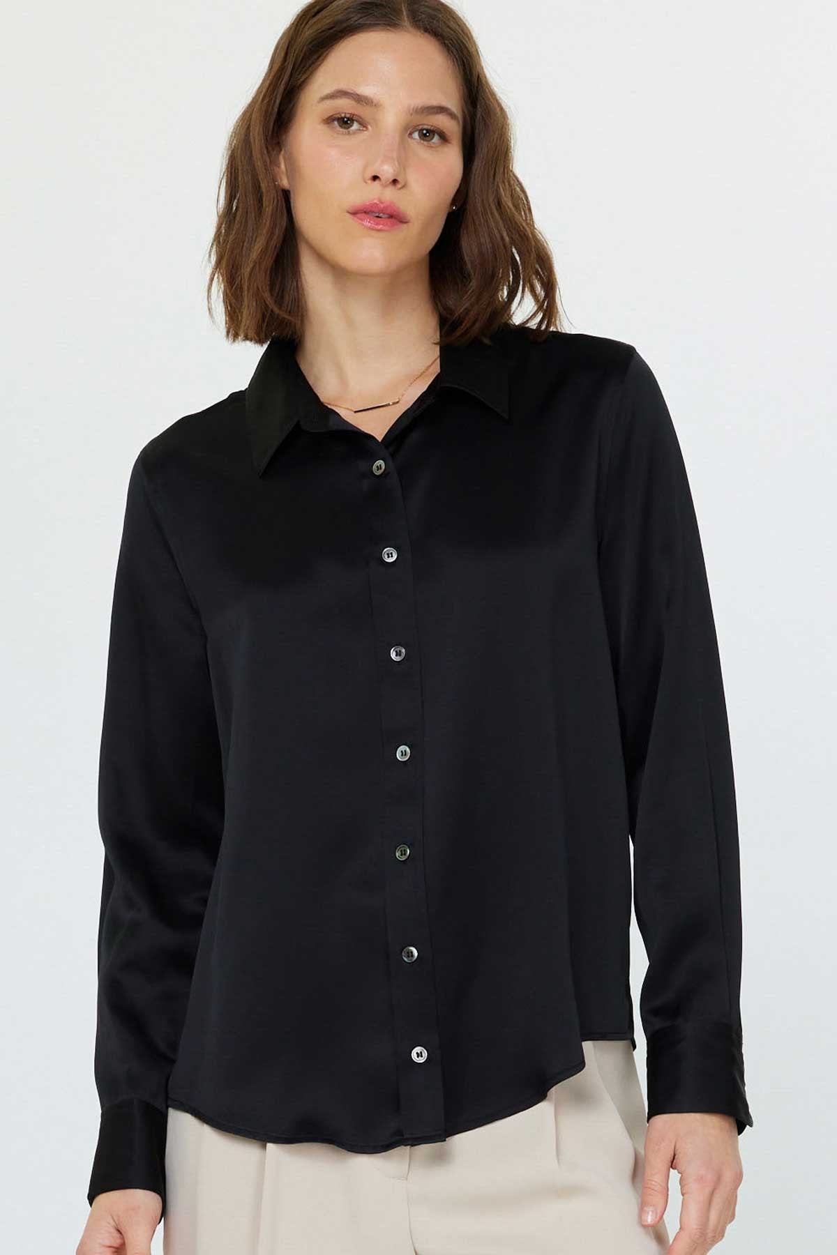 SILK LONG SLEEVE BLOUSE