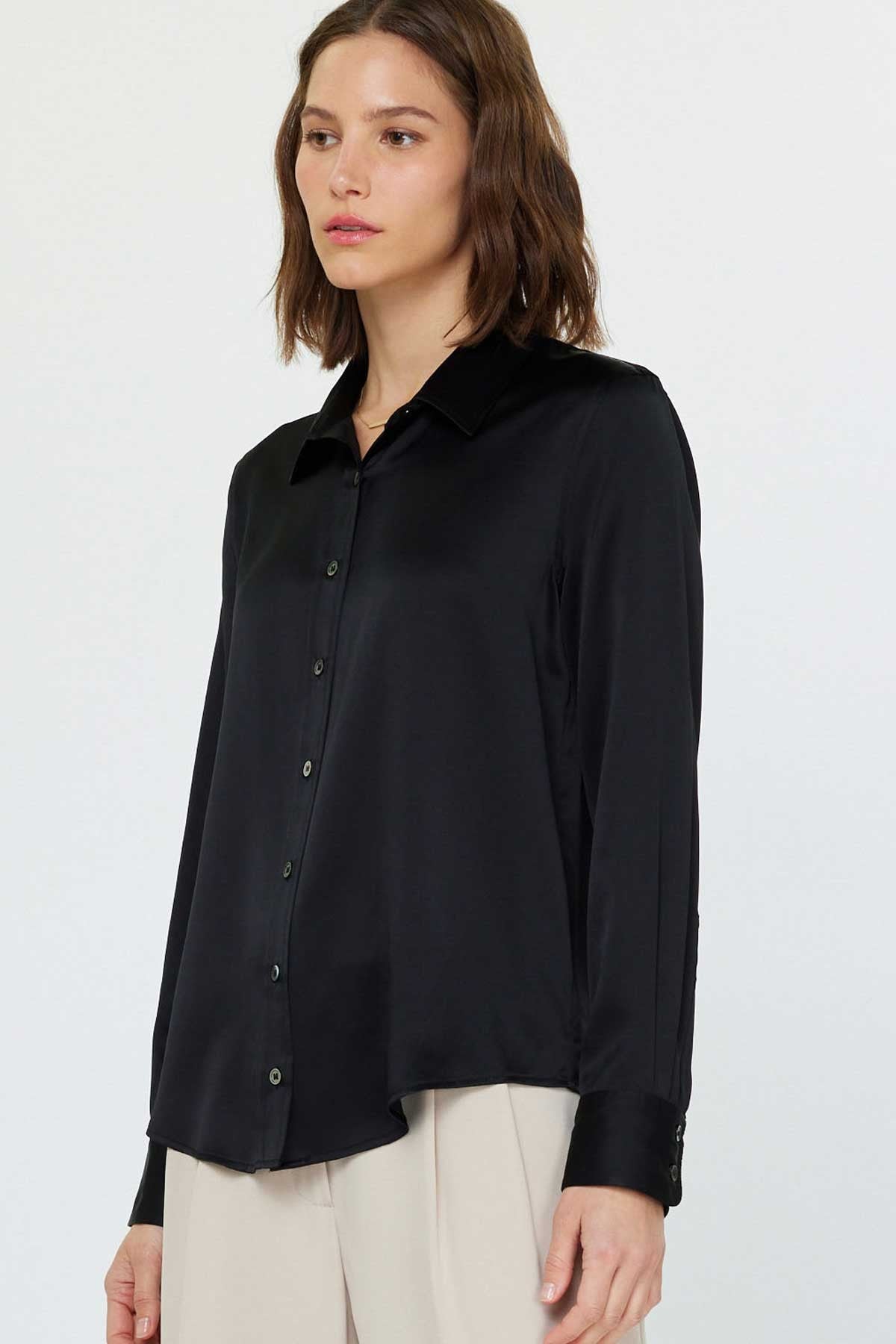 SILK LONG SLEEVE BLOUSE