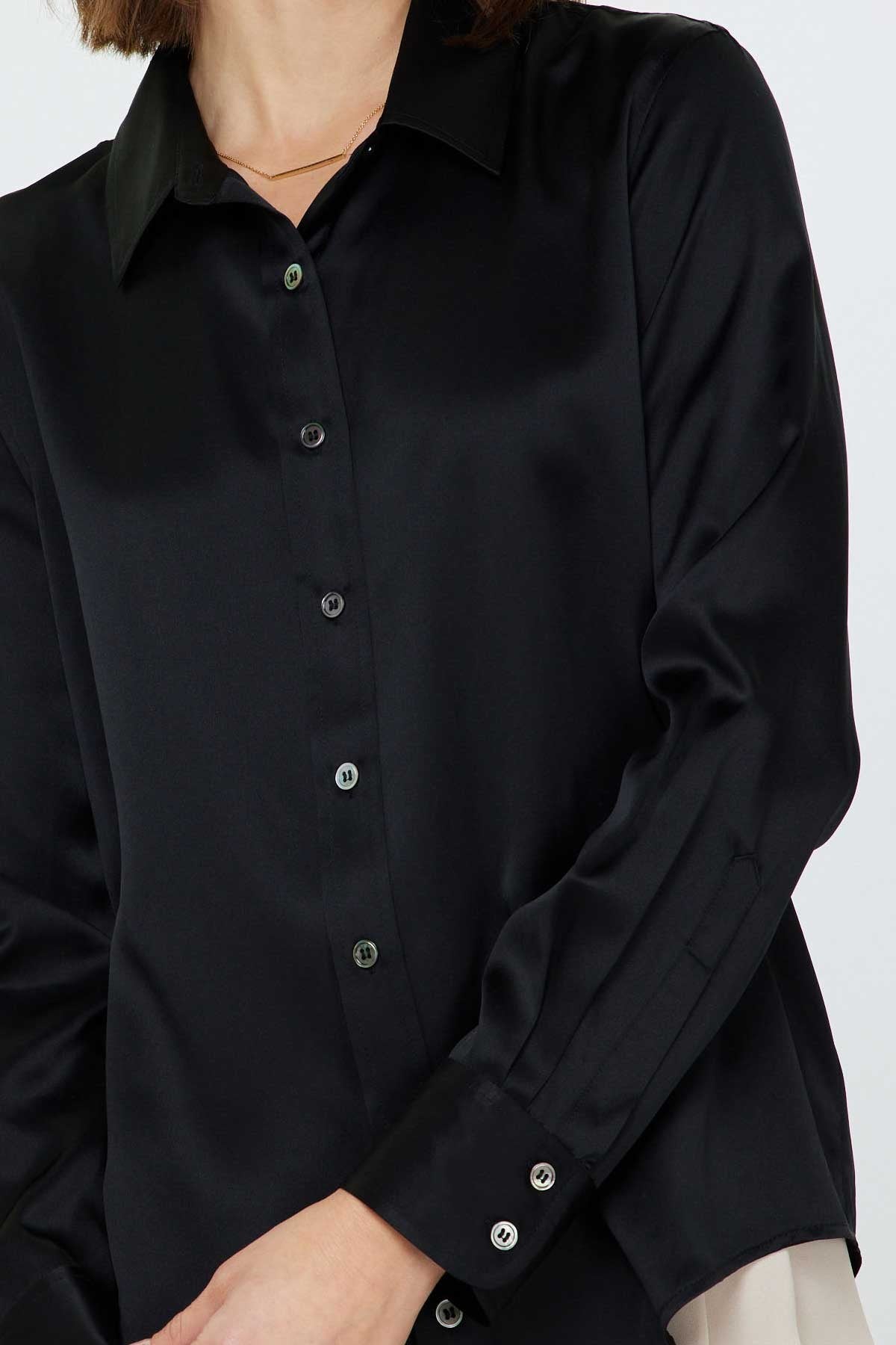 SILK LONG SLEEVE BLOUSE