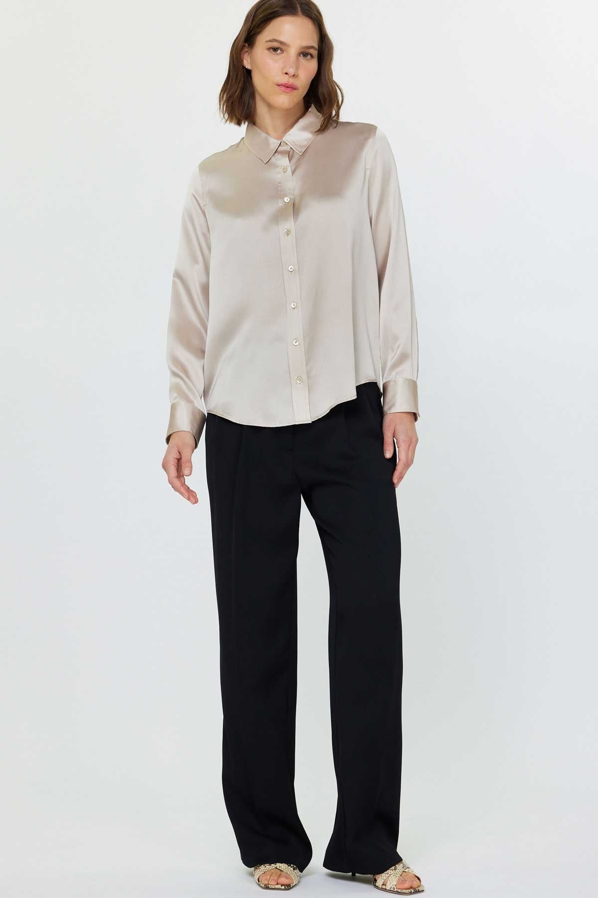 SILK LONG SLEEVE BLOUSE
