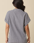 GINGHAM ROLL SLEEVE SHIRT