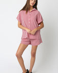 GINGHAM ROLL SLEEVE SHIRT