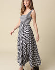 GINGHAM SMOCKED MAXI DRESS