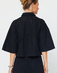 EYELET CROP 1/2 SLEEVE JACKET